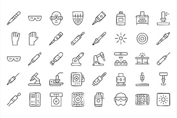 Laser, welding, and machining symbols for industrial workflow design