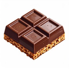 Square chocolate with textured base on white