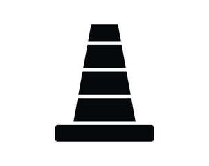 Black Traffic Cone Isolated on a White Background for Safety Signage Use