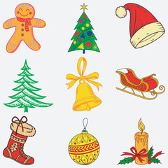 Christmas icon art and illustrator eps 10 isolated