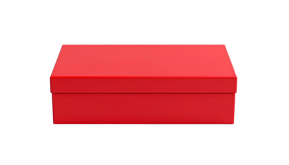 A simple, closed rectangular box in bright red against a black background