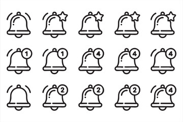 Notification badges and ringing bells for software UI graphics