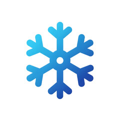 Fototapeta premium Blue snowflake icon on white background