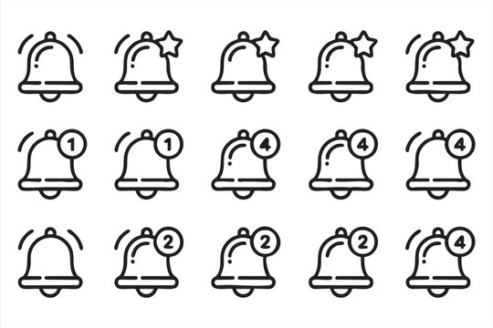 Notification badges and ringing bells for software UI graphics