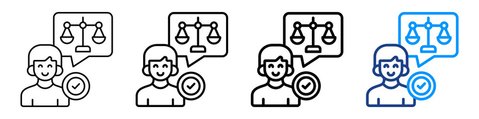 Legal Advice Icon Different Style Outline Collection Set.