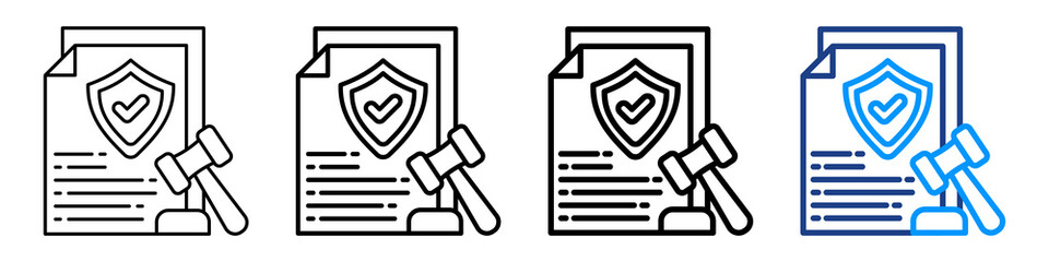 Compliance Policy Icon Different Style Outline Collection Set.