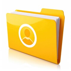 Glossy yellow folder icon with white avatar
