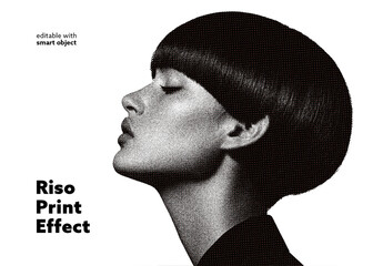 Riso Print Photo Effect