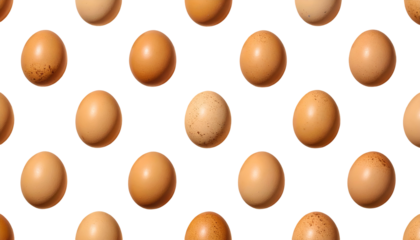 Repeated pattern of brown eggs on a black background, a repeating food design