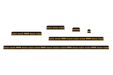 Brass cabinet door hinges, horizontal. On isolated transparent background.