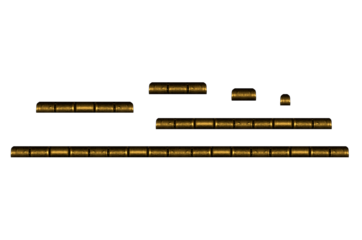 Brass cabinet door hinges, horizontal. On isolated transparent background.