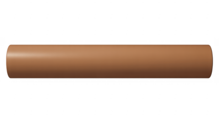 Brown cylinder isolated on a transparent background tube shape 1