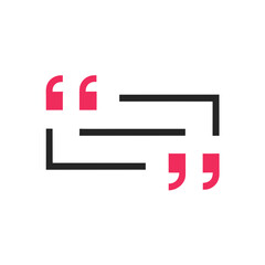 A minimalist design of quote marks and text lines for testimonials and citations