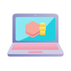3D Soft-Pastel Laptop Icon