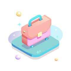 3D Soft Briefcase Business Icon
