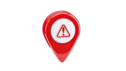 Warning Location Pin Icon - Alert Concept