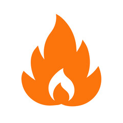 A minimalist orange fire flame icon design illustration