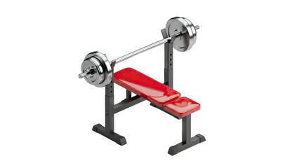 Naklejka premium Weight Bench with Barbell Ready for Workout