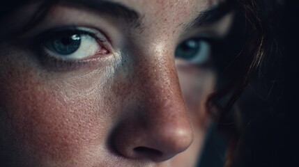 Medium shot capturing subtle color grading on a portrait image focusing on adjusting light and shadows to create a dramatic visual impact using professional retouching tools.