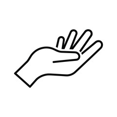 Hand gesture illustration with open palm