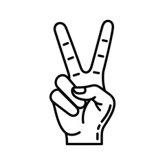 Hand showing peace sign