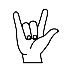 Fototapeta premium Hand showing rock on symbol