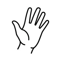 Hand gesture with five fingers raised