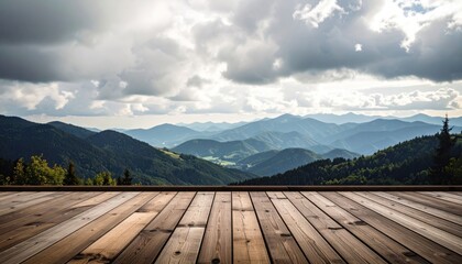 Fototapeta premium Mountain view from deck.