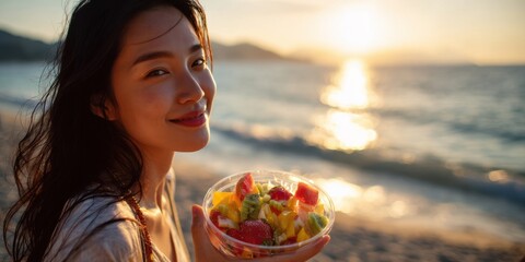 Asian Woman at the Beach