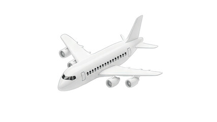 White Airplane Isolated on White Background