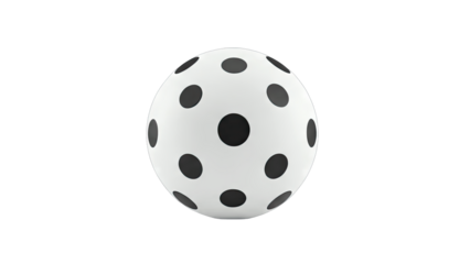 White Ball with Black Dots Isolated on White Background