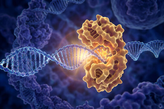 Molecular Interaction of PPAR-gamma Receptor Bound to DNA Helix Activated by Drug Ligand. 3D Visualization of Gene Transcription Mechanism.