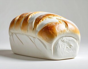 Loaf of bread, sliced on top, light and airy
