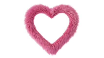 Pink heart shape isolated on transparent background