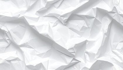 Obraz premium White crumpled paper texture. Abstract background detail