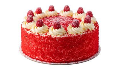 Delicious red velvet cake isolated on transparent background