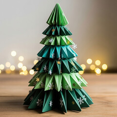 Handmade Origami Christmas Tree Decoration for Holiday Celebrations