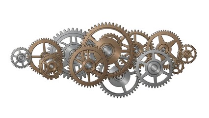 Interlocking gears create a powerful visual metaphor for teamwork, engineering, and innovation, ideal for technology, mechanics, and collaboration concepts