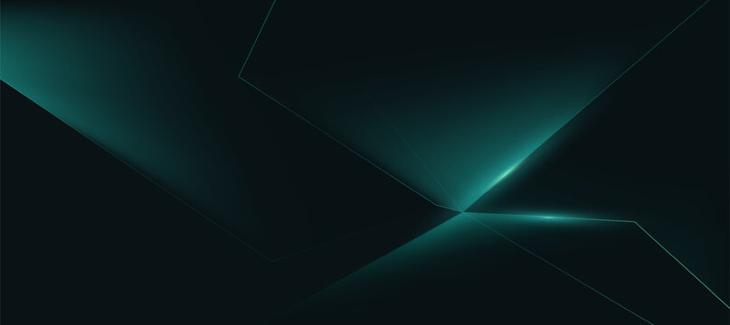 Modern abstract luxury banner, abstract green and black polygon elegant background vector for branding presentation or product ads bg