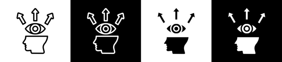 Self Awareness Icon Set In Black And White Filled Style Collection