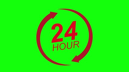 24 Hour Service Animation on Green Screen