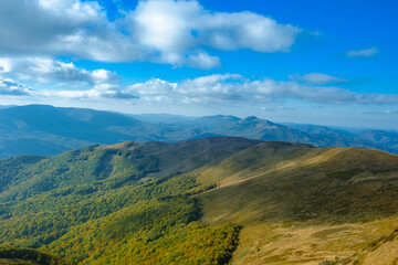 Clouds over the mountains. Polish Bieszczady Mountains. © Tomasz
