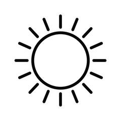 Simple sun icon on white background