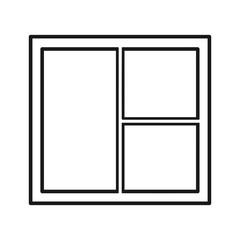 Simple black and white window frame illustration