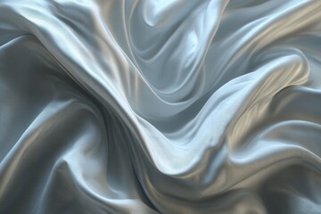 Obraz premium Elegant folds of shimmering fabric catch the light, creating a soft and luxurious texture. Ideal for backgrounds or designs needing a touch of grace.