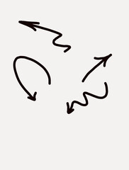 Hand-Drawn Mixed Doodle Arrows Set | Curved, Zigzag & Direction Symbols