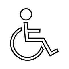 Simple icon representing a person in a wheelchair