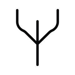 Simple black trident icon on white background