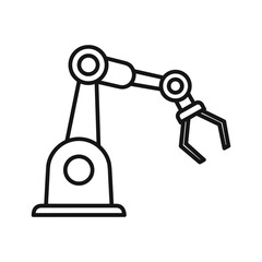 Robotic arm icon illustration