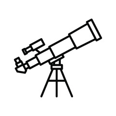Telescope on tripod for stargazing and astronomy